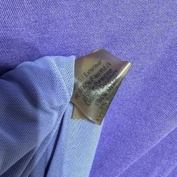 Alice + Olivia Sheath Dress Purple V Neck Women's Large Draped Zipper Back Rayon - Picture 8 of 12